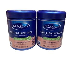 2 PACK Noxzema Ultimate Clear Anti-Blemish Pads with Salicylic Acid 90 Pads each